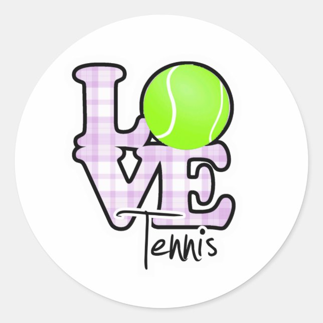 Pegatina Redonda Love Tennis (Anverso)