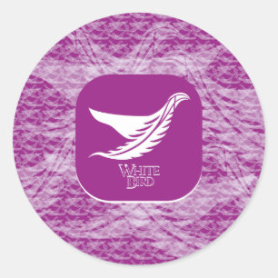 PEGATINA REDONDA LOVE WHITE BIRD BY MASANSER