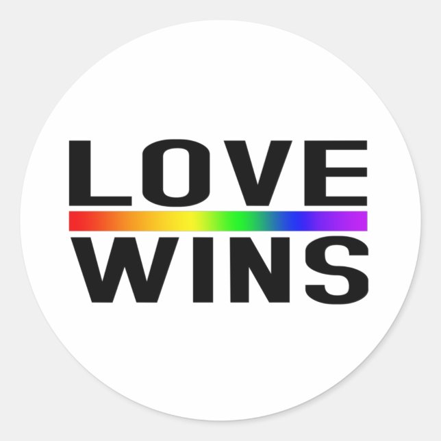 Pegatina Redonda Love Wins - LGBTQ+ Pride  (Anverso)