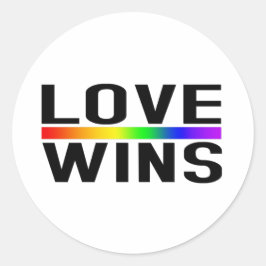 Pegatina Redonda Love Wins - LGBTQ+ Pride 