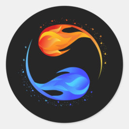 Pegatina Redonda Love-Yin Yang-