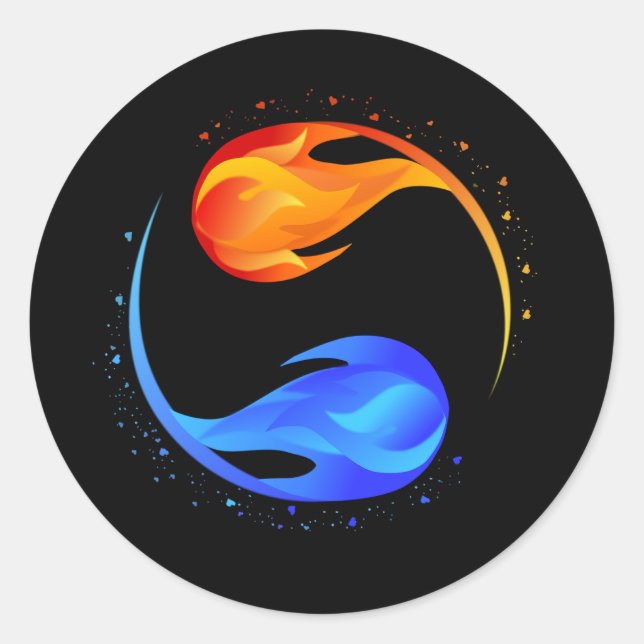 Pegatina Redonda Love-Yin Yang- (Anverso)