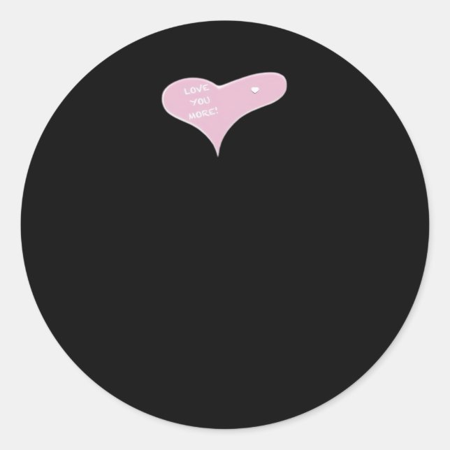 Pegatina Redonda Love You More Blue Modern Look  (Anverso)