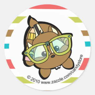 Pegatina Redonda Loveable Smarty Chipmunk