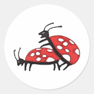 Pegatina Redonda Lovely Ladybugs