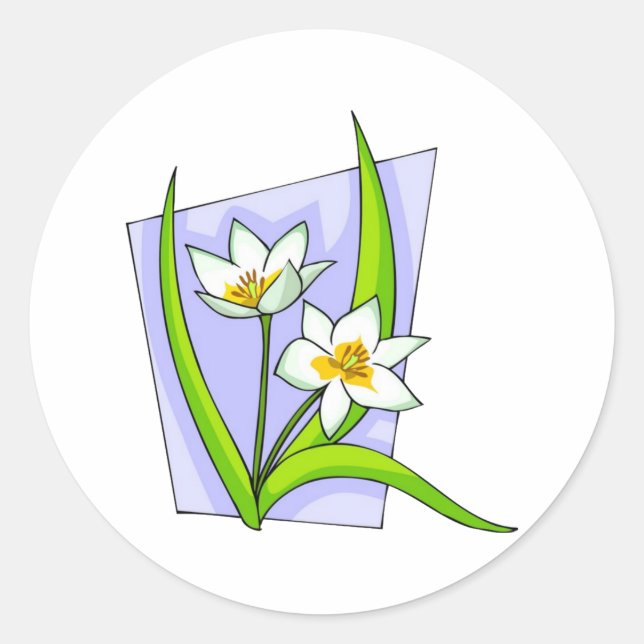 Pegatina Redonda Lovely Lillies (Anverso)