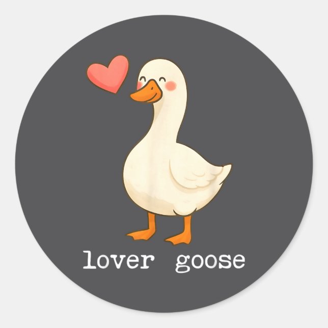 Pegatina Redonda Lover Goose And Fighter Goose, Funny Couple Goose  (Anverso)
