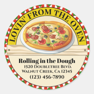 Pegatina Redonda Lovin' From the Oven Pizza