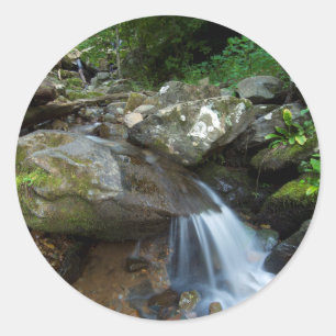 Pegatina Redonda Lower Dark Hollow Falls, Shenandoah