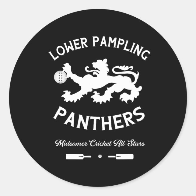 Pegatina Redonda Lower Pampling Panthers Cricket (midsomer Murders) (Anverso)
