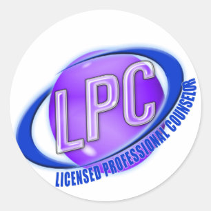 PEGATINA REDONDA LPC SWOOSH LOGO CONSEJERO PROFESIONAL CON LICENCIA