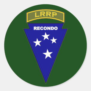Pegatina Redonda LRRP Recondo - Americano 1
