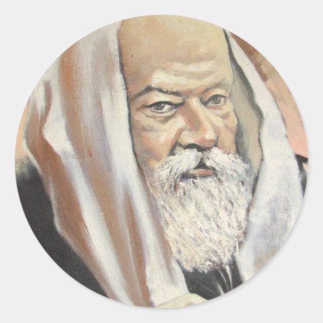 PEGATINA REDONDA LUBAVITCHER REBBE (Anverso)
