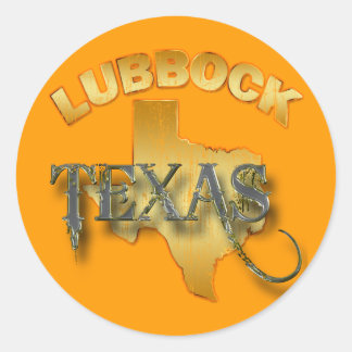 PEGATINA REDONDA LUBBOCK, TEJAS
