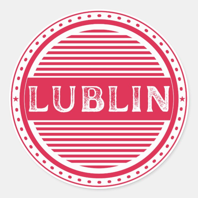 Pegatina Redonda Lublin City Pride Emblem – Polish Identity (Anverso)