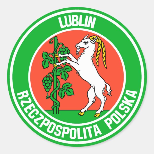 Pegatina Redonda Lublin Round Emblem (Anverso)