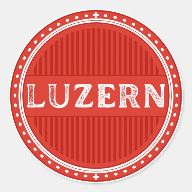 Pegatina Redonda Lucerne City Pride Emblem – Swiss Identity (Anverso)