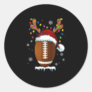 Pegatina Redonda Luces de Balón de Fútbol de Navidad Chicos Diverti