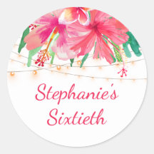 Luces de cadena hawaiana de cumpleaños número 60 t