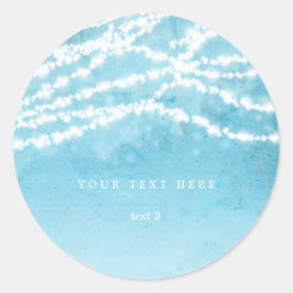 Pegatina Redonda Luces de Cuerda Celestiales Azules Stickers de Fav