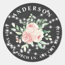 Luces de cuerda con bouquet floral rosado con dire