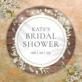 Pegatina Redonda Luces de Cuerda Rústicas de Verdor Despedida de So