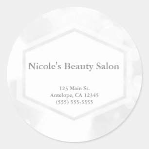 Pegatina Redonda Luces de glamour blancas Bokeh Chic Stickers