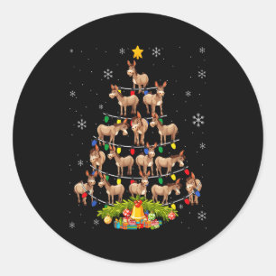 Pegatina Redonda Luces de Gorro de Santa para Árbol de Navidad Navi