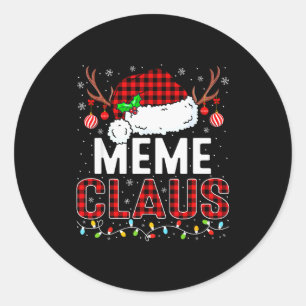 Pegatina Redonda Luces de Navidad Meme Claus Familia Coincidente Pi
