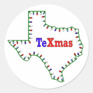 Pegatina Redonda Luces de TeXmas