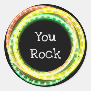 Pegatina Redonda Luces de You Rock Hula Hoop