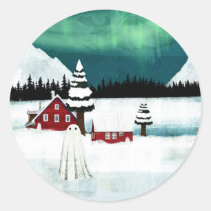 Pegatina Redonda Luces del Norte