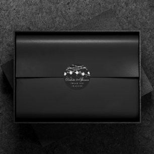 Pegatina Redonda Luces negras de Fleur de Lis Mardi Gras Gracias