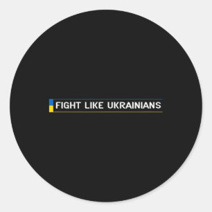 Pegatina Redonda Lucha como ucranianos ucraniano Zelensky Ucrania A