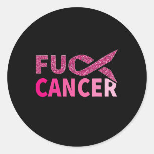 Pegatina Redonda Lucha contra el cáncer Cinta rosa Conciencia sobre