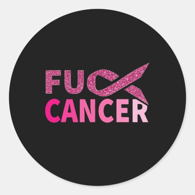 Pegatina Redonda Lucha contra el cáncer Cinta rosa Conciencia sobre (Anverso)