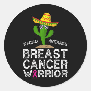 Pegatina Redonda Lucha contra el cáncer de mama Ayuda a divertida l