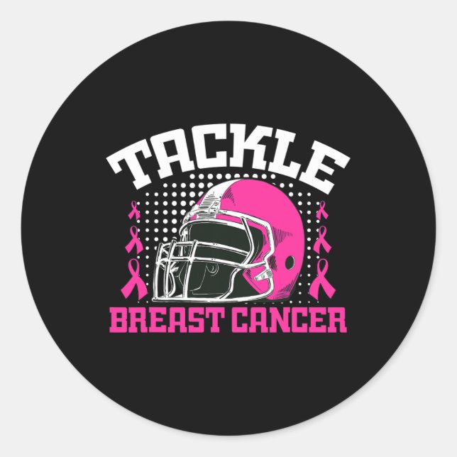 Pegatina Redonda Lucha contra el cáncer de mama Sensibilización sob (Anverso)