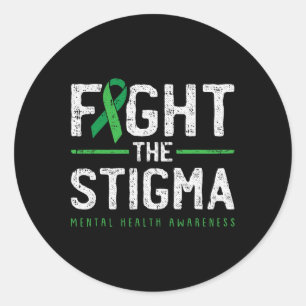 Pegatina Redonda Lucha contra el estigma: conciencia sobre la salud