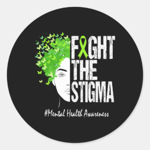 Pegatina Redonda Lucha contra el estigma Concienciación sobre la sa
