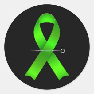 Pegatina Redonda Lucha contra el estigma La Bandera Estadounidense 