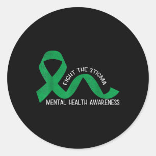 Pegatina Redonda Lucha contra el estigma: prevención de la sensibil