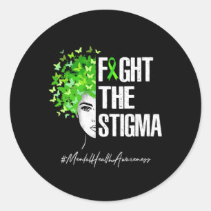 Pegatina Redonda Lucha contra el estigma: regalo de concienciación