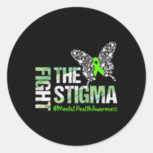 Pegatina Redonda Lucha contra el estigma: regalo de concienciación