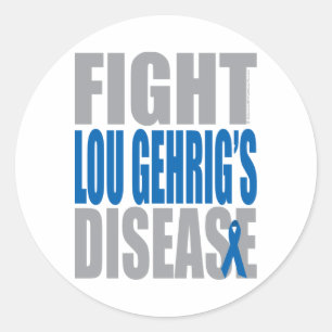 Pegatina Redonda Lucha contra la enfermedad de Lou Gehrig
