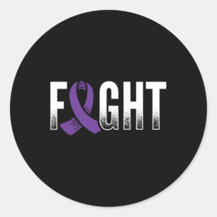 Pegatina Redonda Lucha contra la epilepsia púrpura