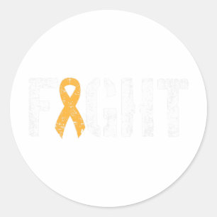 Pegatina Redonda Lucha contra la leucemia Cáncer Estilo militar Rib
