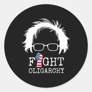 Pegatina Redonda Lucha Contra La Oligarquía Sanders Y Aoc Libertad
