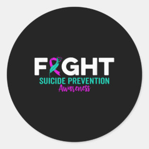 Pegatina Redonda Lucha contra la prevención del suicidio Cinta de l