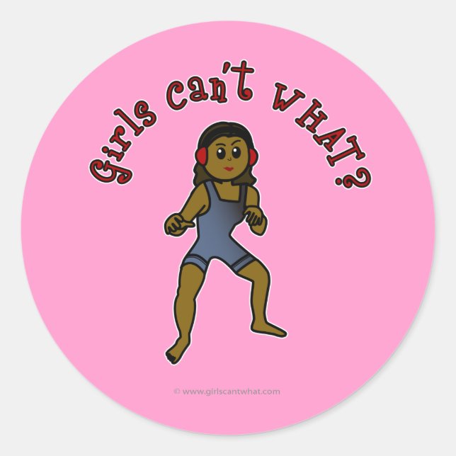 Pegatina Redonda Lucha contra las mujeres oscuras (Anverso)